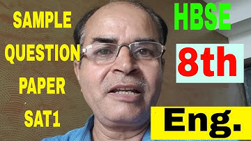 sat1 sample question paper english class 8 july 2023 hbse by Vijay Kumar