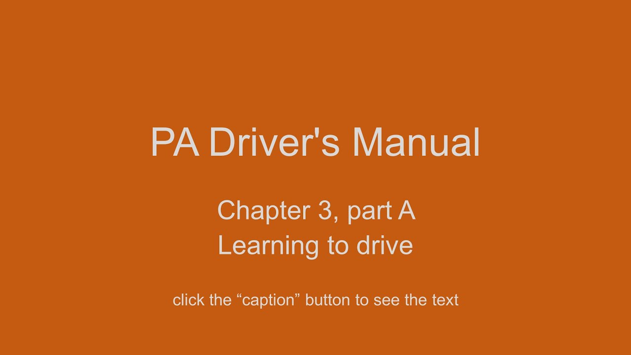 Pennsylvania Driver's Manual - Chapter 3 (part A) - YouTube