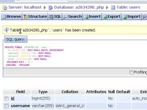 PHP 26 - Creating tables Tutorial