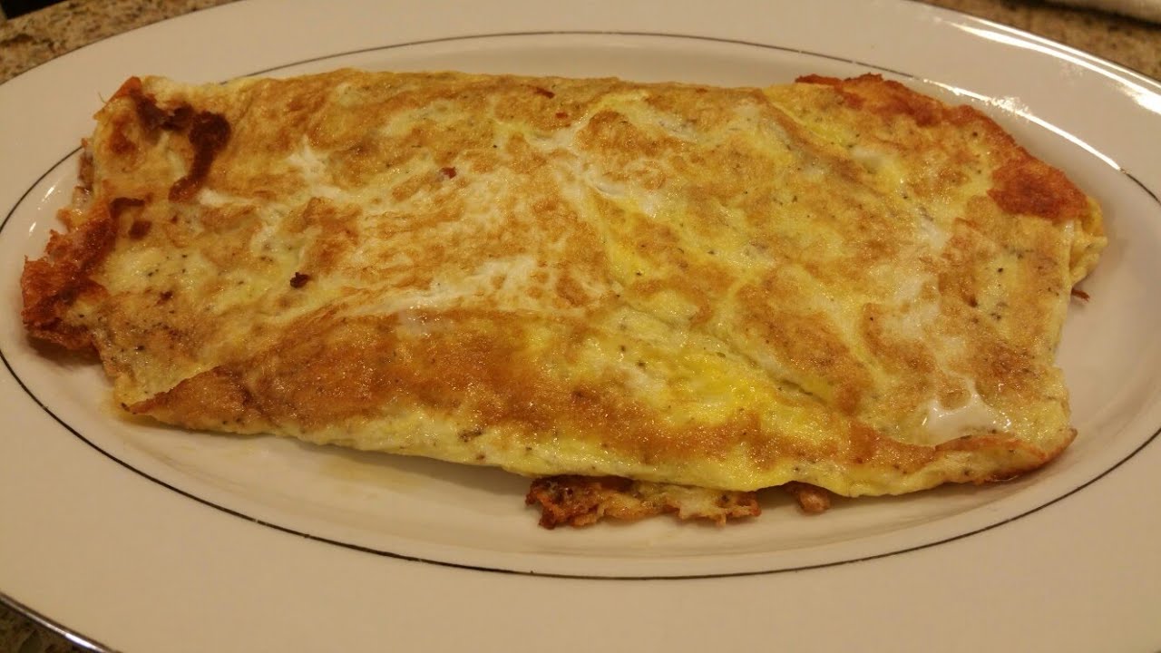 Awesome Omelette With Bacon &amp; Cheese Recipe - YouTube