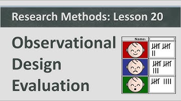 Research Methods: Lesson 20 - Observational Design Evaluation
