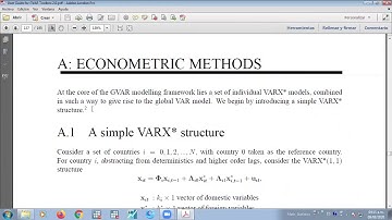 Advanced Panel Data - Theoretical intro. to GVAR- toolbox download- Part of Live session - 4
