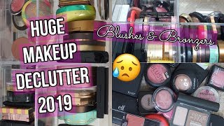 HUGE BLUSH & BRONZER DECLUTTER 2019 | Bryanna Figueiredo