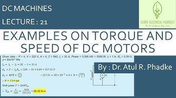 Examples on Torque and Speed of DC Motors (21)