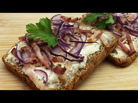 Вкусный завтрак по-французски. Тосты с беконом и сыром