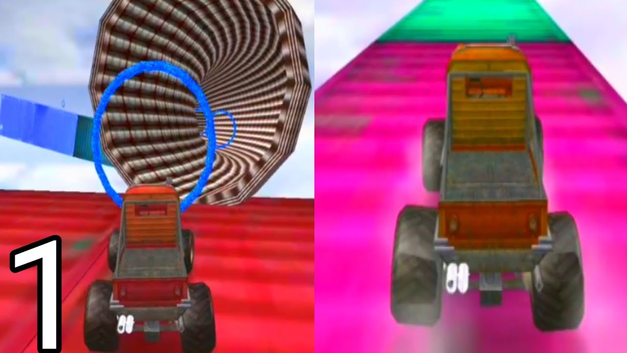 Monster Truck Stunt Racing Gameplay | Android/ios Walkthrough | Monster Truck Stunt Game |