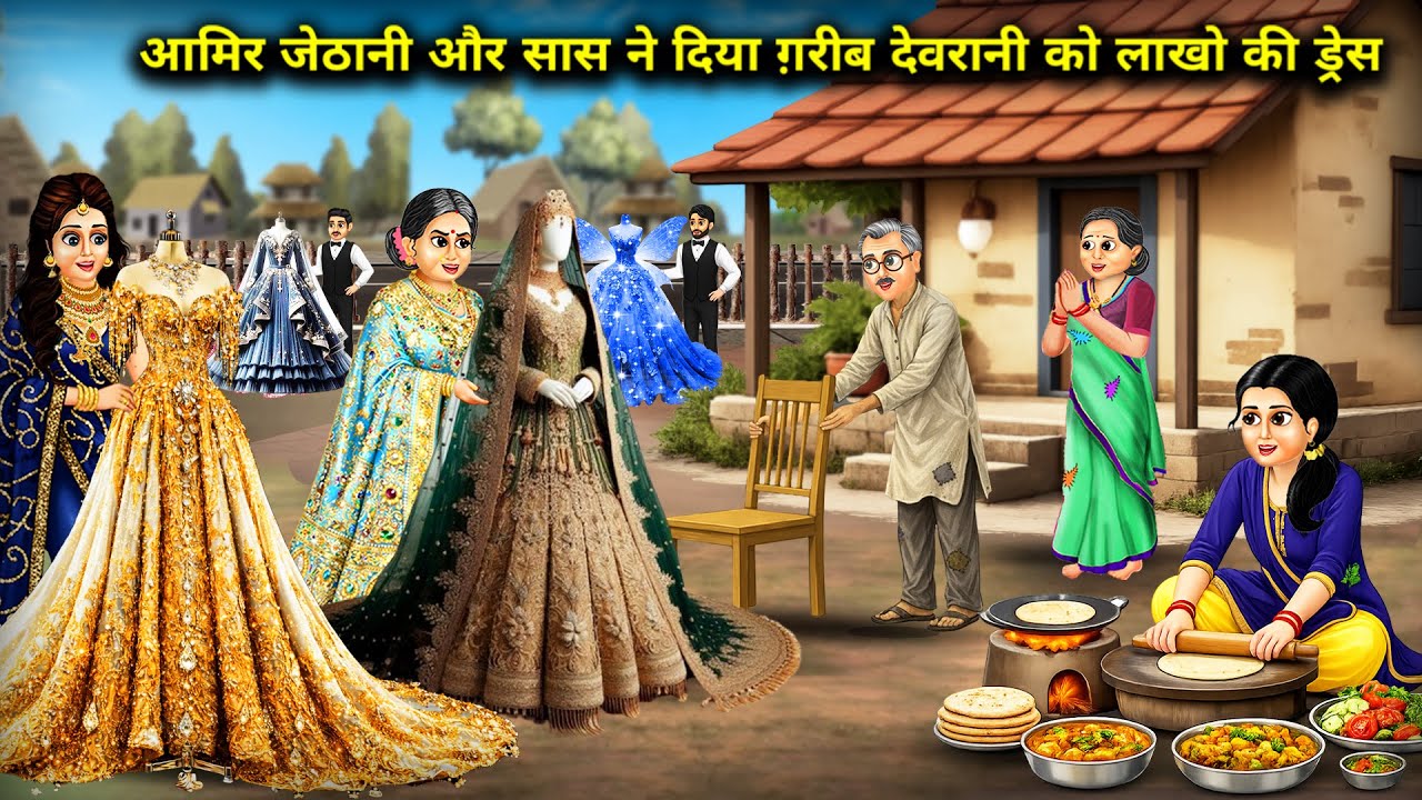 अमीर जेठानी और सास ने दिया ग़रीब बहू को लाखो का ड्रेस| Amir Jethani and mother-in-law gave a dress