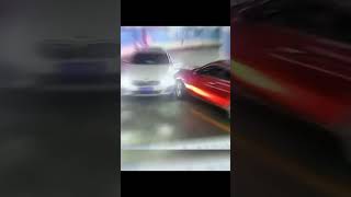 car crash in the underground parking garage accident