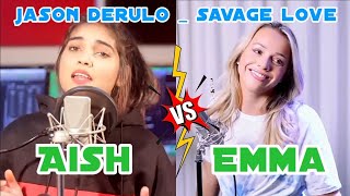 Jason Derulo _ Savage Love | If I woke up without ya.. | Aish Vs Emma | Who sang Better ?