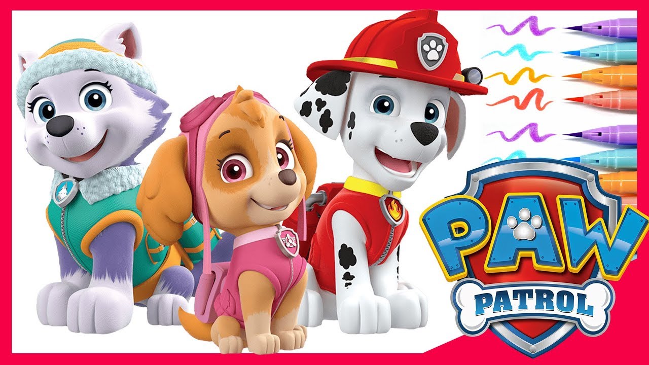 Картинки щенячий патруль цветные