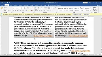 XI ZOOLOGY FIRST AND FINAL PREPARATION PAPER 2022 BIEK EXAMINATION BY: SIR MUHAMMAD ZAID NAVEED