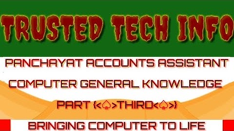 Bringing Computer To Life {Part (iii)} Computer General Knowledge Panchayat Accounts Assistant👍