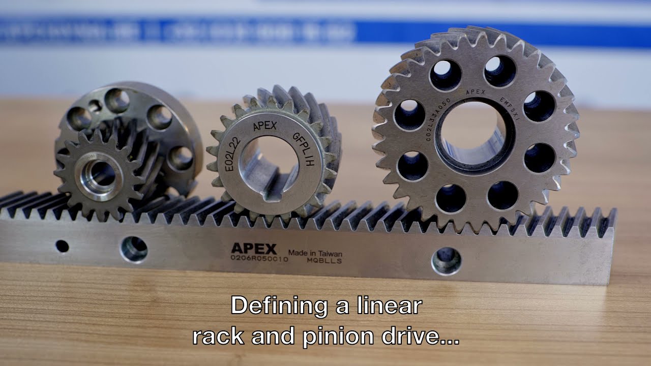 Determining a linear drive with racks and pinions 