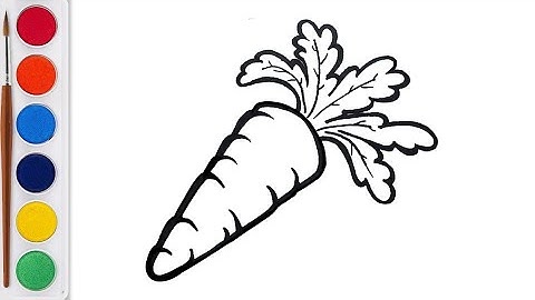 carrot drawing easy, How to draw a Carrot, Carrot drawing and coloring step by step, गाजर ड्राइंग