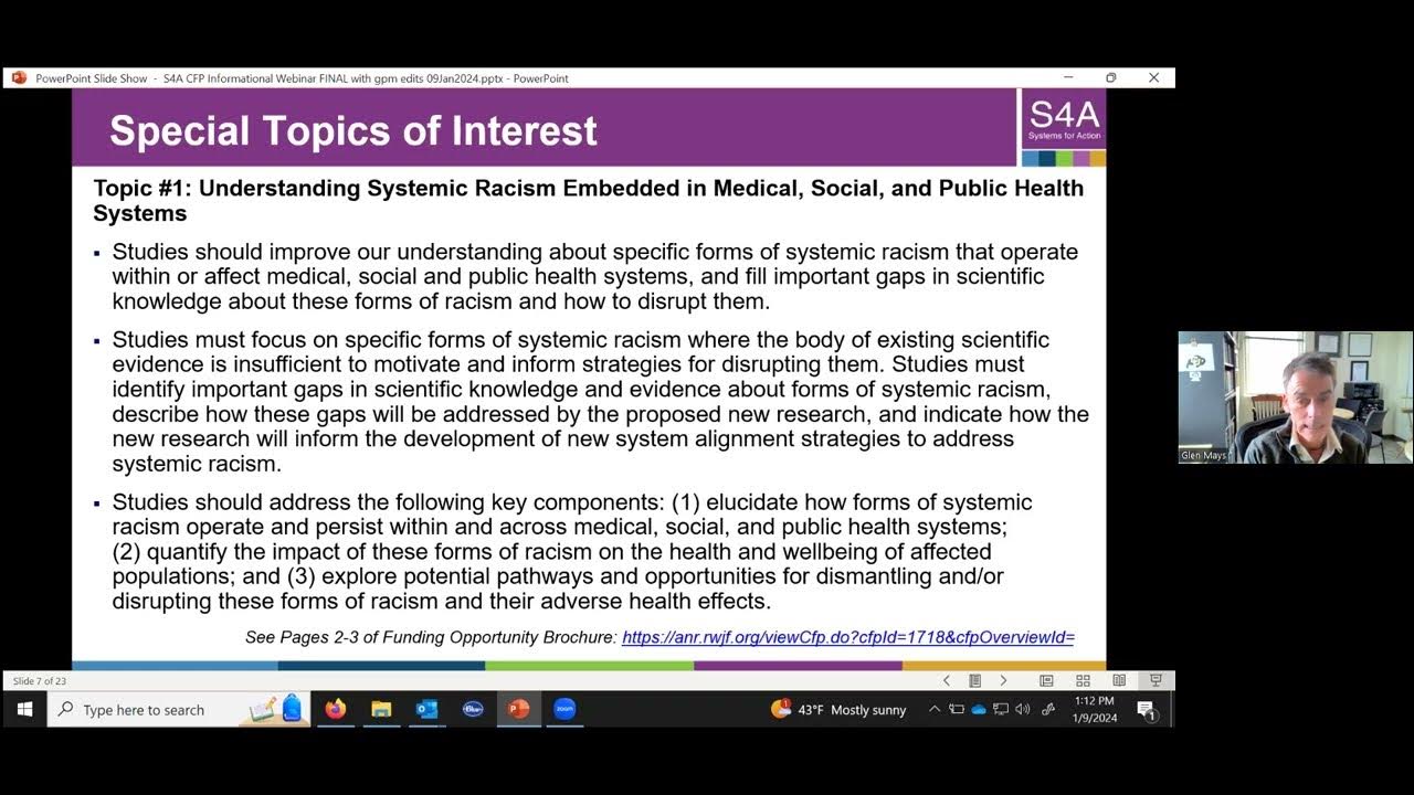 2024 Systems for Action Call for Proposals Informational Webinar 1.9.