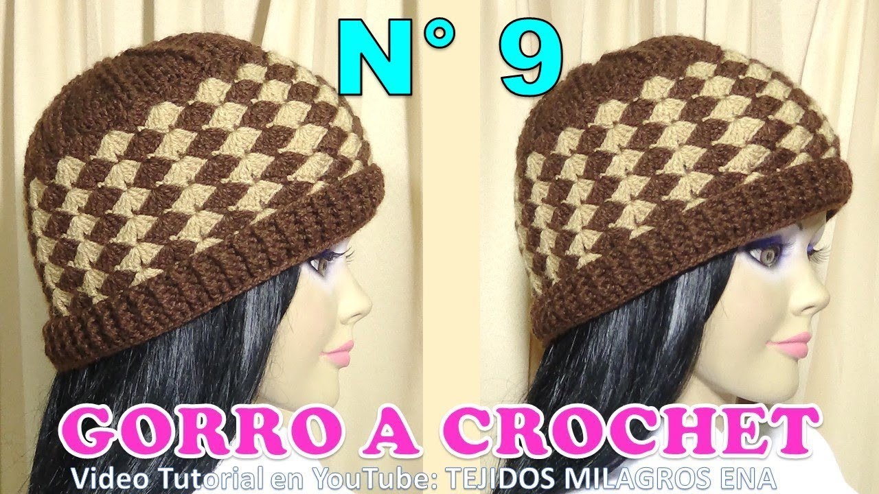 GORRO N° 9 TEJIDO A CROCHET EN PUNTO CERRADOS PASO A PASO PARA DIFERENTES EDADES - YouTube