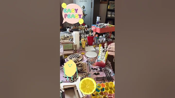 Lets Paint A Lemon Tiered Tray Set
