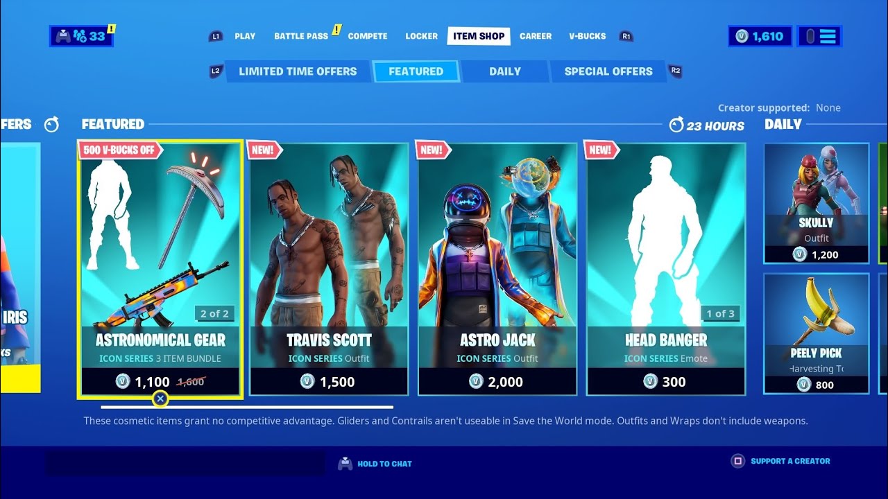 FORTNITE NEW ITEM SHOP TRAVIS SCOTT SKIN/(ASTRO WORLD ...