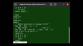 FORTH Program to Change Elements in an  Array. Thanks for watching. #coding #array #forth