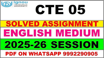 CTE 05 solved assignment 2025-26 in English || cte 05 solved assignment 2026 || cte5 2025-26