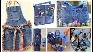 DIY Denim Jeans Recycled Ideas / 20 recycled old jeans ideas