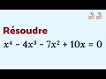 Rsoudre x  4x  7x  10x  0