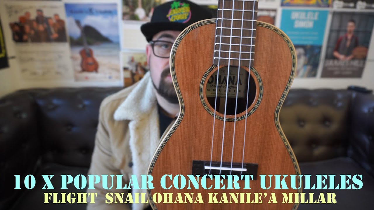 10 x Popular Concert Ukulele Comparison Video FLIGHT SNAIL OHANA