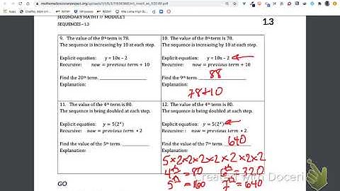 MVP Math 1 Lesson 1.3 Ready, Set, Go