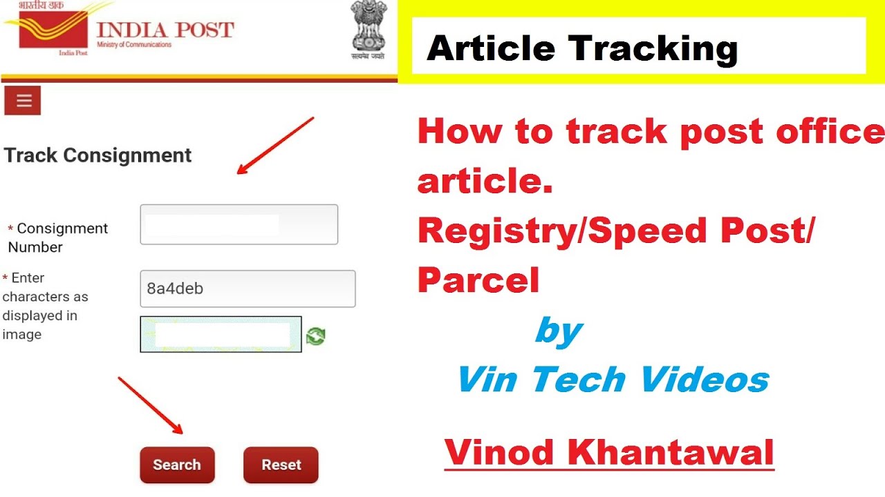 Post Office Article Tracking | India Post Tracking | Speed Post Tracking by  Vin Tech Videos - YouTube