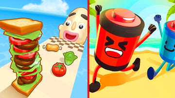 Sandwich Runner VS Battery Run Android iOS Gameplay | Walkthrough, All Level | New Update