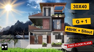 30x40 | 4 BHK House plan | 135 Gaj | 1200 sqft | 30*40 house plan 3d || DV Studio