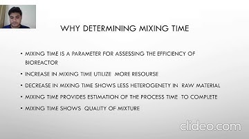 determining of mixing time in bioreactor