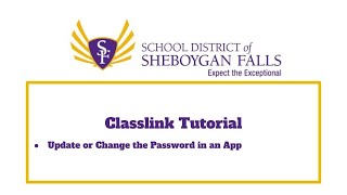 Update or Change a Password for a Classlink App