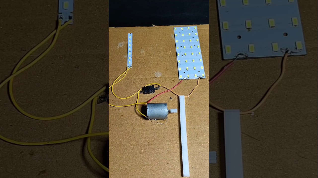 DC motor power LED light #tech #project #dcmotor #shorts