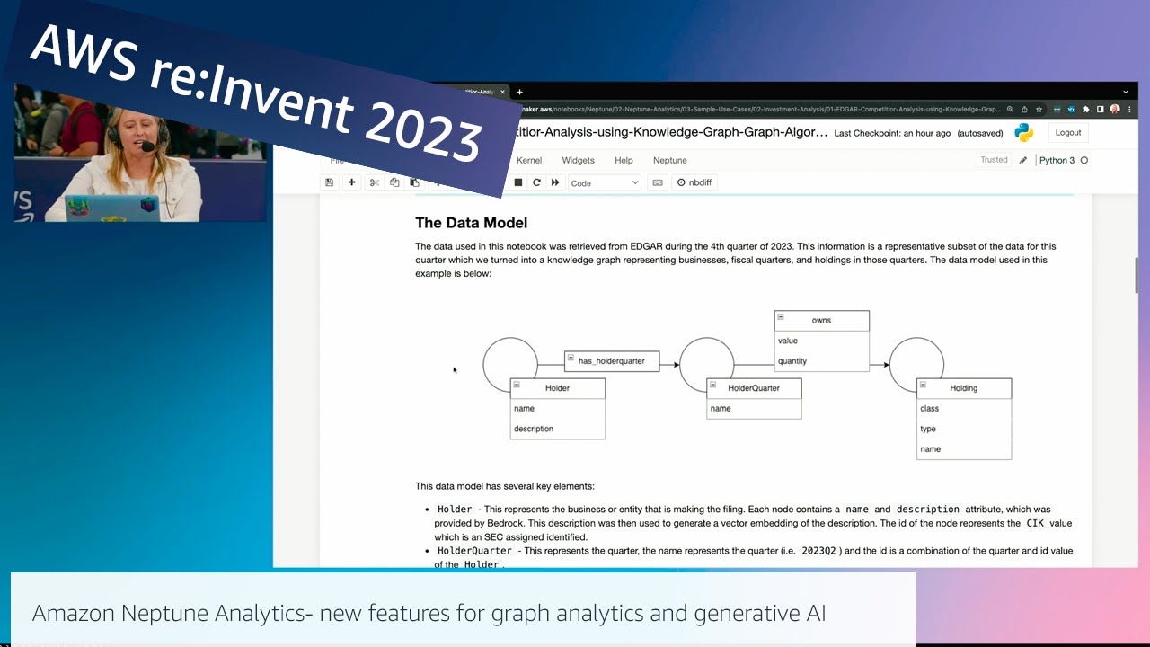 AWS re:Invent 2023: AWS OnAir Amazon Neptune Analytics new graph analytics & generative AI features