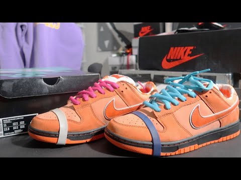 Lace swapping UNRELEASED Concepts Nike SB “Orange Lobster”