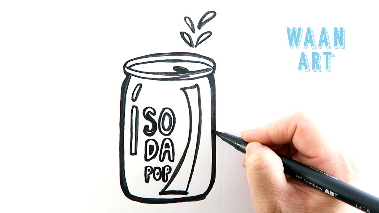 Drawing cartoon | Pop Soda Can สอนวาดรูปการ์ตูนกระป๋องน้ำอัดลมแบบง่ายๆ | สรุปเนื้อหาที่เกี่ยวข้องเครื่องดื่ม รูปการ์ตูนที่มีรายละเอียดมากที่สุด