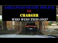 DODGE CHARGER VS ARKANSAS STATE POLICE - Charger ducks into bank drive-thru and then takes off