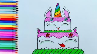 How to draw a Cute Cake Easy Drawing Step by Step | Cute Cake Drawing Tutorial | Cake Drawing