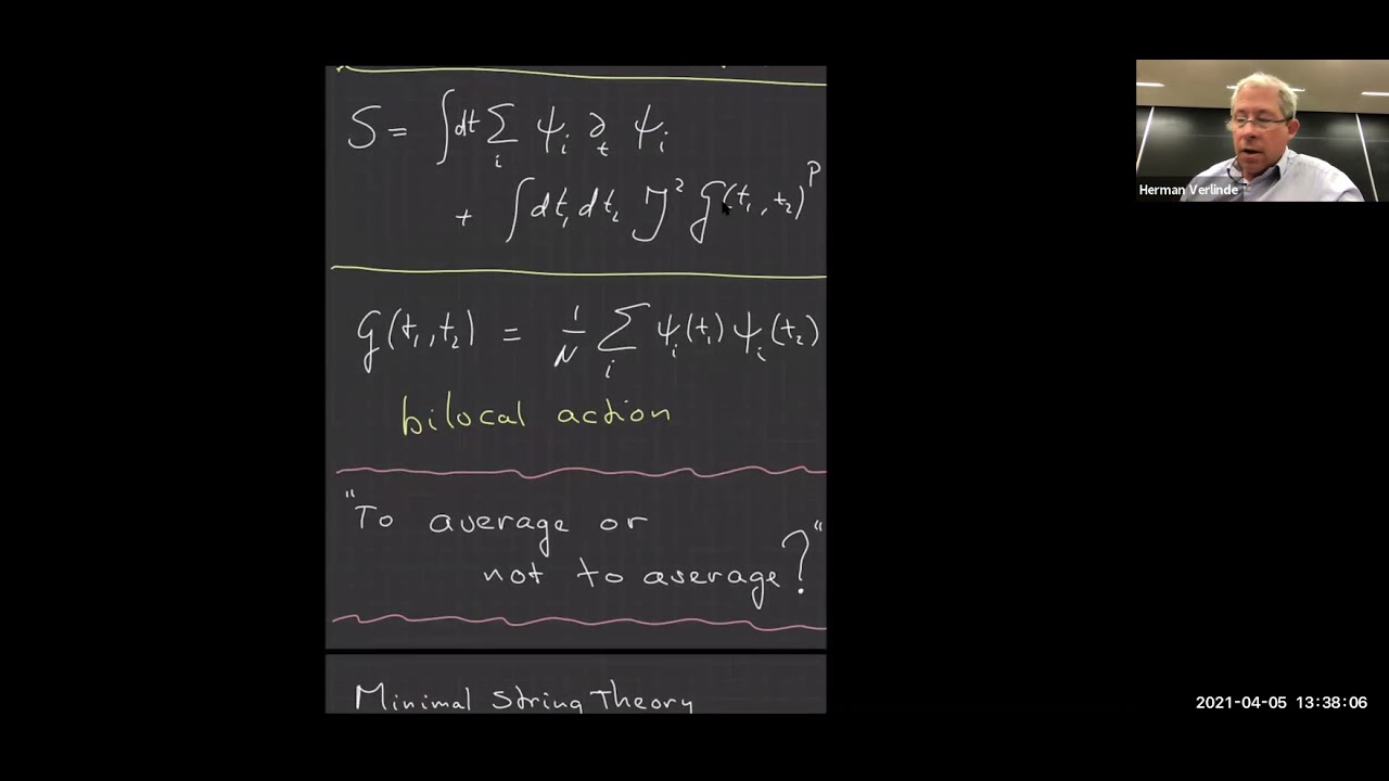 Herman Verlinde - Towards a string dual of SYK - 2021/04/05