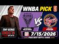 WNBA Pick - Golden State Valkyries vs Indiana Fever Prediction, 7/15/2026 Free Best Bets & Odds