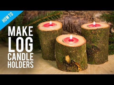 How to make rustic wooden log candle