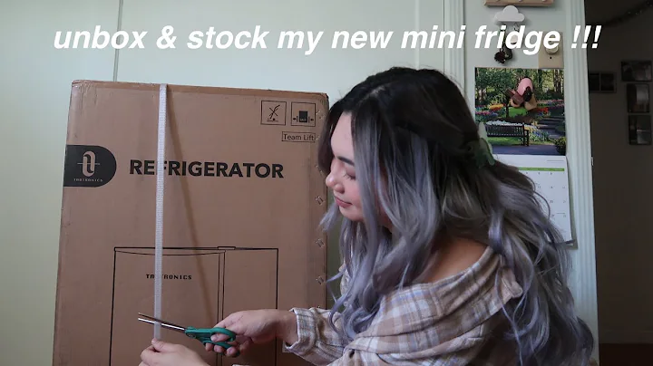 unbox & stock my new mini fridge w/ me! | christine