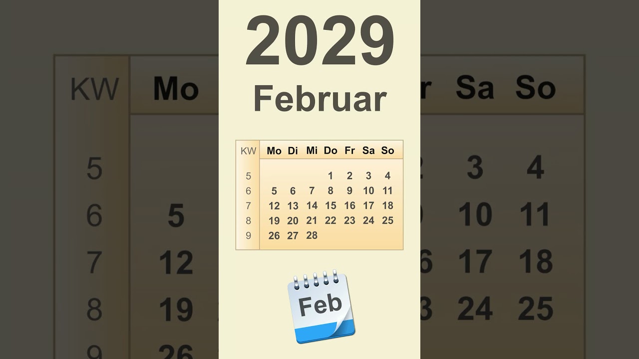 Kalender Februar 2029
