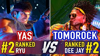 SF6 🤜 YAS (#2 Ranked Ryu) vs Tomorock (#2 Ranked Dee Jay) 🤛 SF6 High Level Gameplay