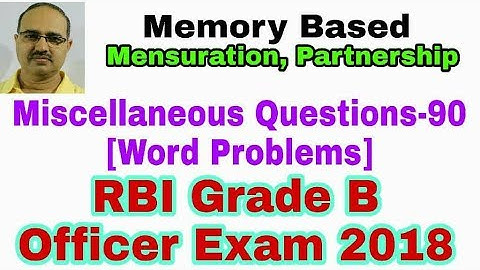Miscellaneous Questions-88 RBI Grade B Officer Exam (Memory Based 2015)
