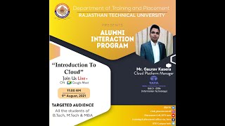 Alumni interaction program 7 | RTU Kota | Introduction to Cloud screenshot 1