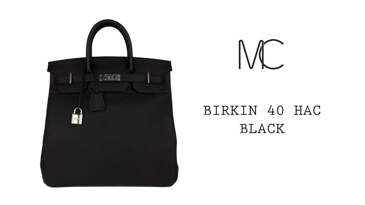 Hermès HAC Birkin 40 Black Togo Palladium Hardware