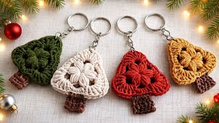 Crochet Mini Christmas Tree Keychain Tutorial | Beginner Friendly ll