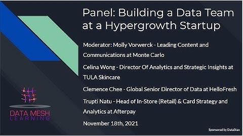 Panel: Building a Data Team at a Hypergrowth Startup; Data Mesh Learning Meetup #15